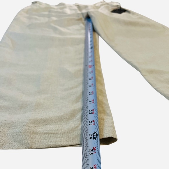 Mercer & Madison Linen-Blend Wide-Leg, Crop Pants, Beige Color, Size 10 - Picture 6 of 12